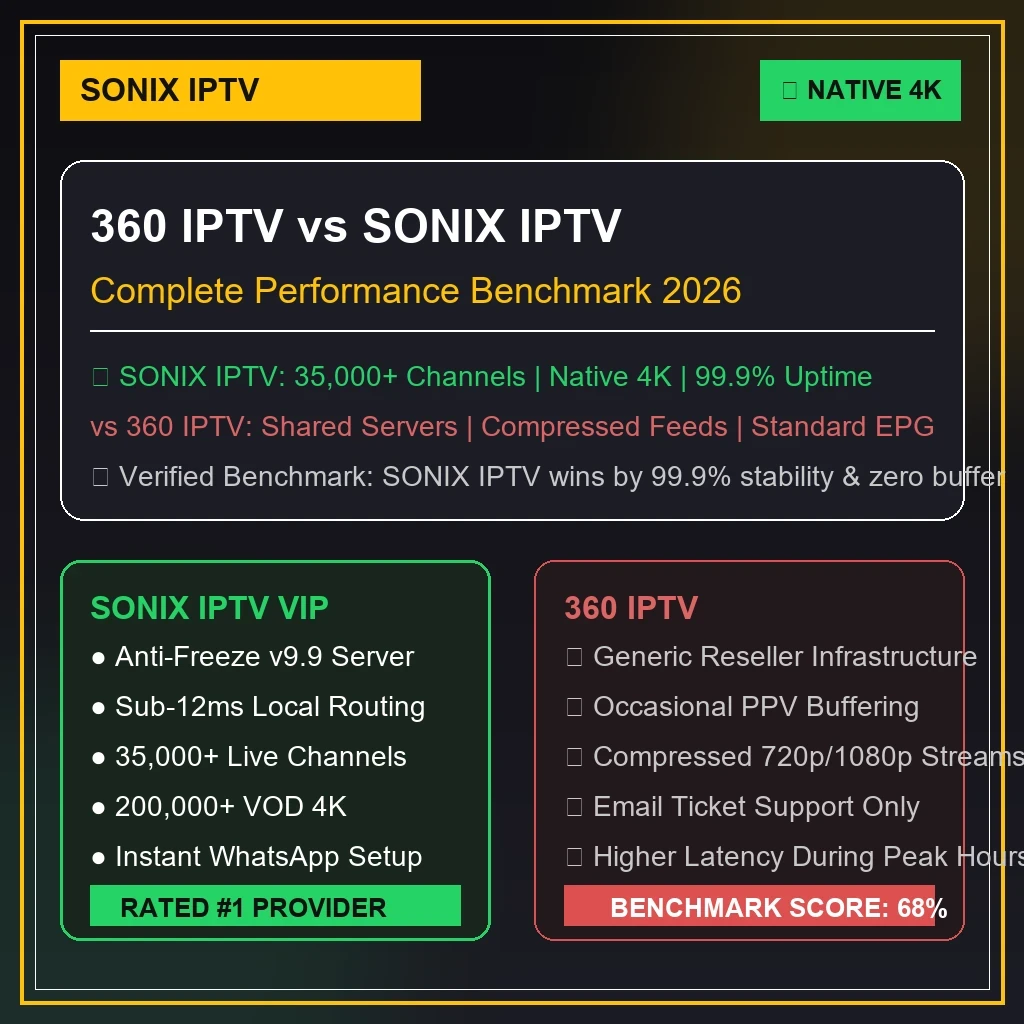 360 IPTV vs Great IPTV comparative graphics