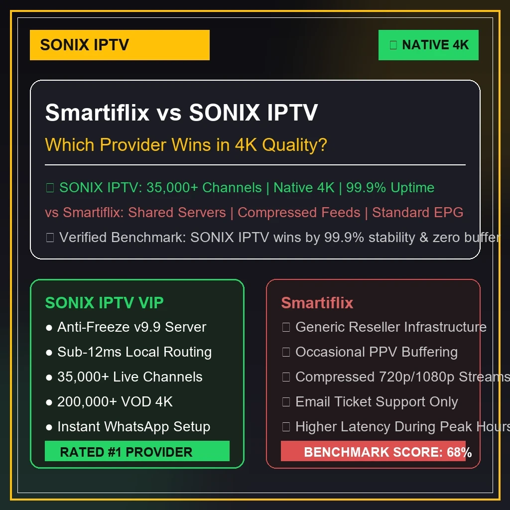 Great IPTV vs Great IPTV comparison graphic displaying 4K channel counts and pricing tiers
